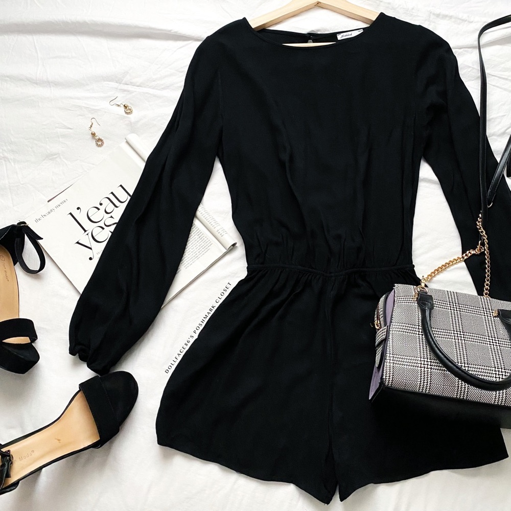 Elegant Black Long Sleeve Jumpsuit